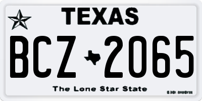 TX license plate BCZ2065