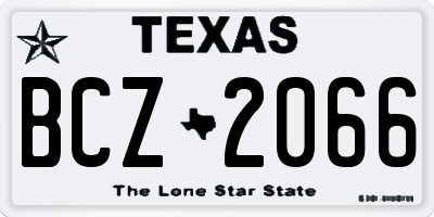 TX license plate BCZ2066
