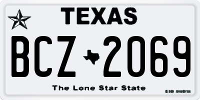 TX license plate BCZ2069