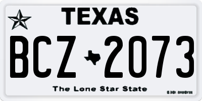 TX license plate BCZ2073