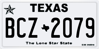 TX license plate BCZ2079