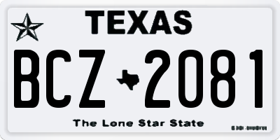 TX license plate BCZ2081