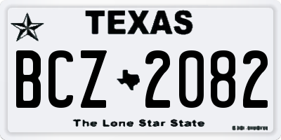 TX license plate BCZ2082