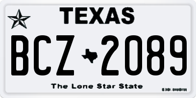 TX license plate BCZ2089