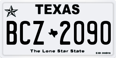 TX license plate BCZ2090