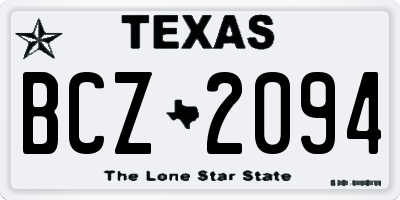 TX license plate BCZ2094