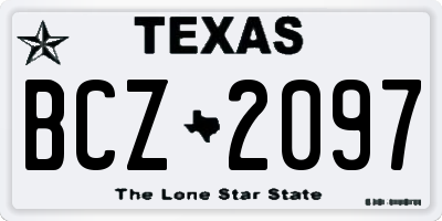 TX license plate BCZ2097