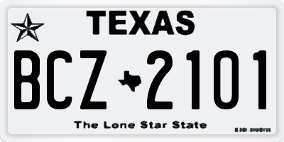 TX license plate BCZ2101