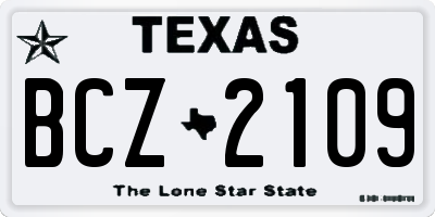 TX license plate BCZ2109