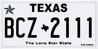 TX license plate BCZ2111