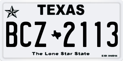 TX license plate BCZ2113