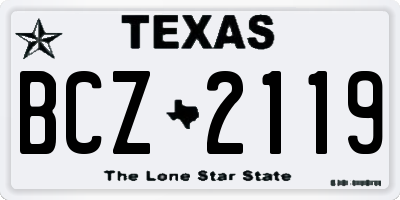 TX license plate BCZ2119
