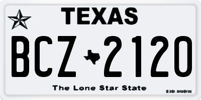 TX license plate BCZ2120