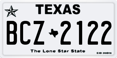 TX license plate BCZ2122