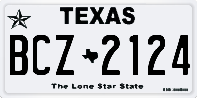 TX license plate BCZ2124