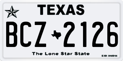 TX license plate BCZ2126