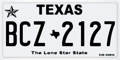 TX license plate BCZ2127