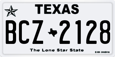 TX license plate BCZ2128