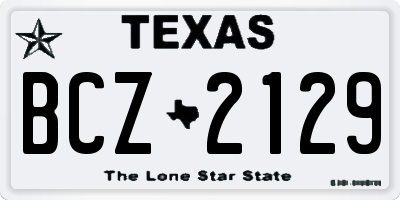TX license plate BCZ2129