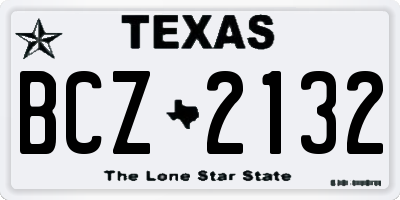TX license plate BCZ2132