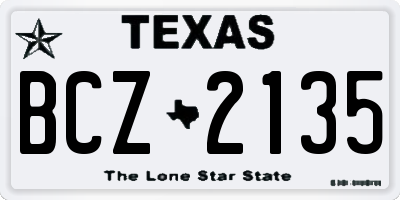 TX license plate BCZ2135