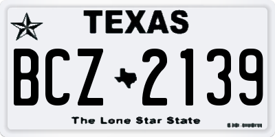 TX license plate BCZ2139