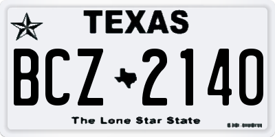 TX license plate BCZ2140