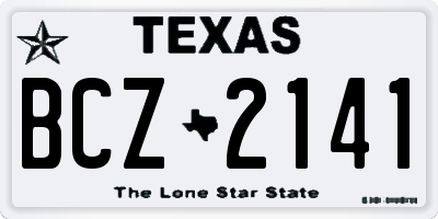 TX license plate BCZ2141
