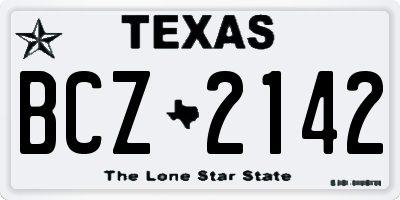 TX license plate BCZ2142