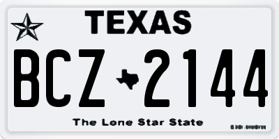 TX license plate BCZ2144