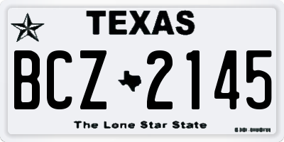 TX license plate BCZ2145