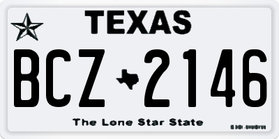 TX license plate BCZ2146