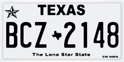 TX license plate BCZ2148