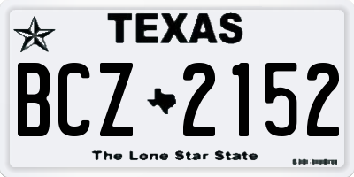 TX license plate BCZ2152