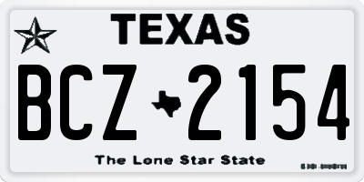 TX license plate BCZ2154