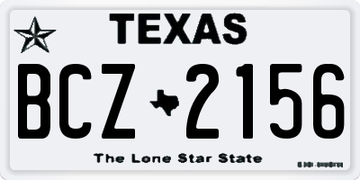 TX license plate BCZ2156