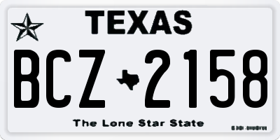 TX license plate BCZ2158
