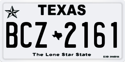 TX license plate BCZ2161