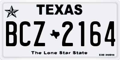 TX license plate BCZ2164