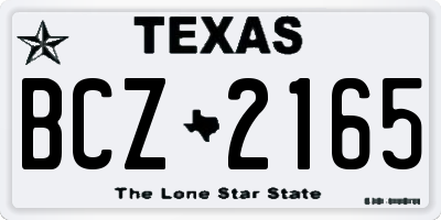 TX license plate BCZ2165