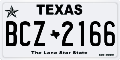 TX license plate BCZ2166