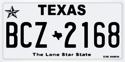 TX license plate BCZ2168