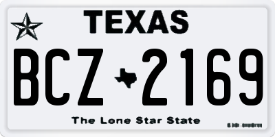 TX license plate BCZ2169