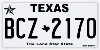 TX license plate BCZ2170