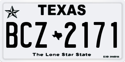TX license plate BCZ2171