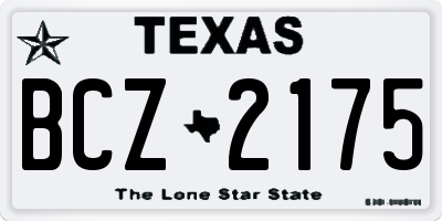 TX license plate BCZ2175