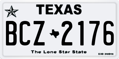 TX license plate BCZ2176