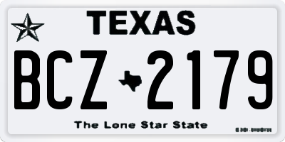 TX license plate BCZ2179