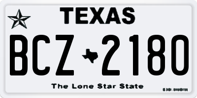 TX license plate BCZ2180
