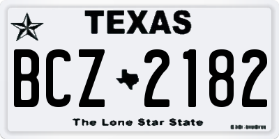 TX license plate BCZ2182